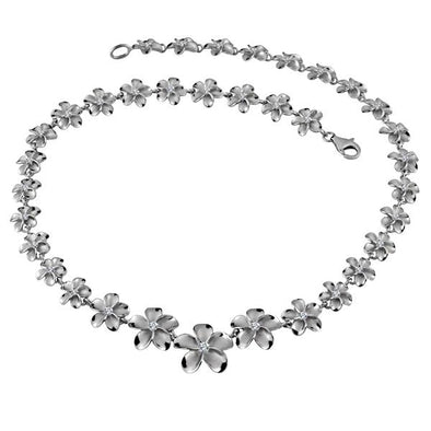 925 Silver Plumeria  Necklace