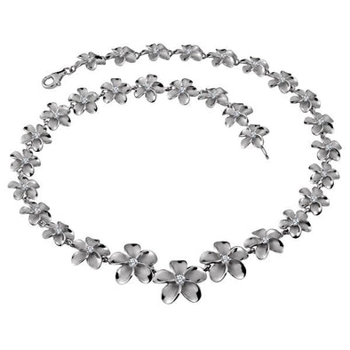 925 Silver Plumeria  Necklace