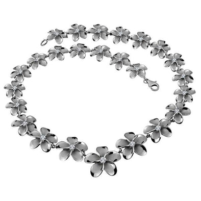 925 Silver Plumeria  Necklace