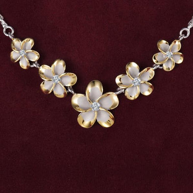 925 Silver Plumeria  Necklace