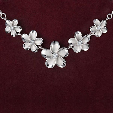 925 Silver Plumeria  Necklace