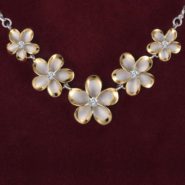 925 Silver Plumeria  Necklace