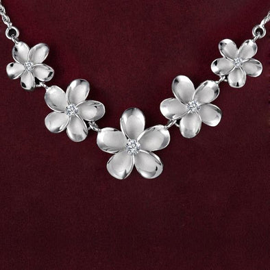 925 Silver Plumeria  Necklace