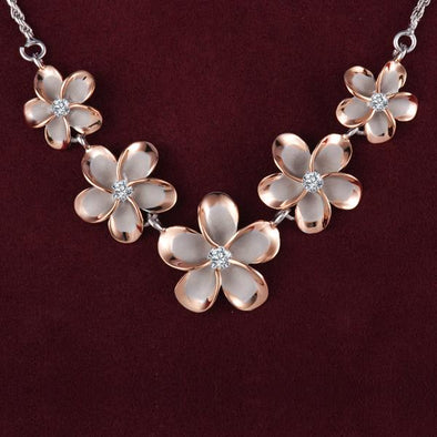 925 Silver Plumeria  Necklace