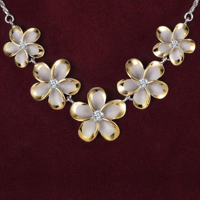 925 Silver Plumeria  Necklace