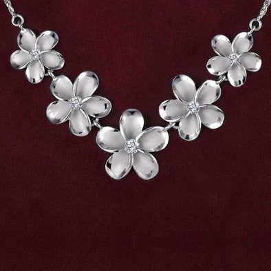 925 Silver Plumeria  Necklace