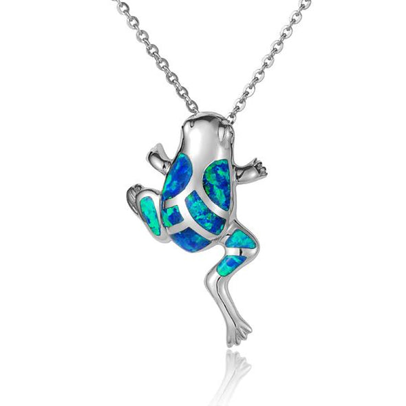 925 Silver Opal Frog Pendant