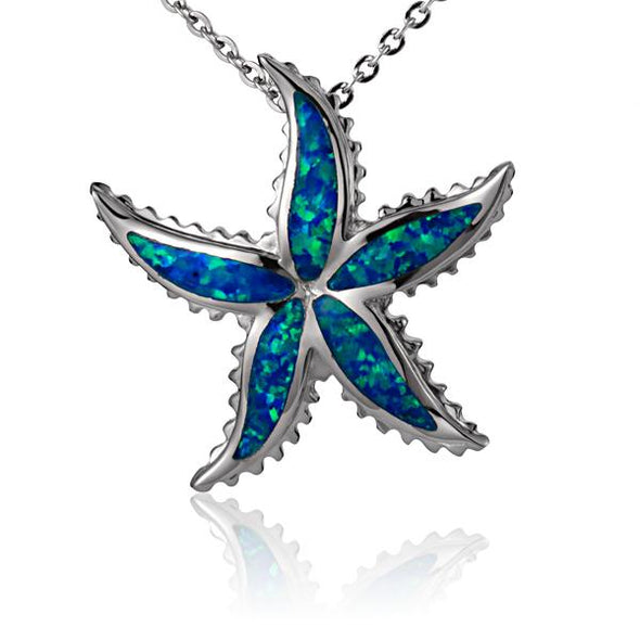 925 Silver Opal Starfish Pendant
