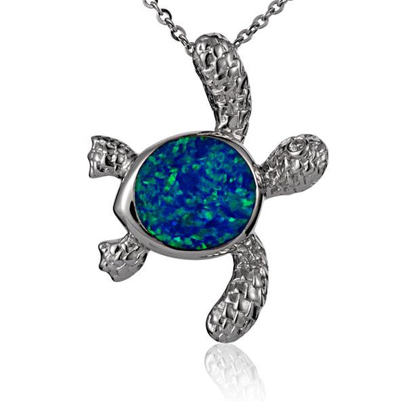 925 Silver Opal Turtle Pendant