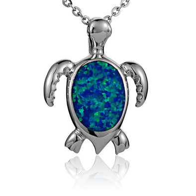 925 Silver Opal turtle Pendant