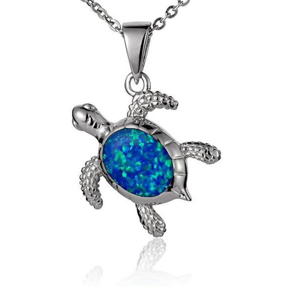 925 Silver Opal turtle Pendant