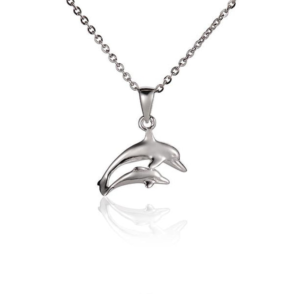 925 Silver Twein Dolphin Pendant