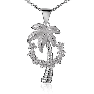 925 Silver Palm Tree Lei Pendant