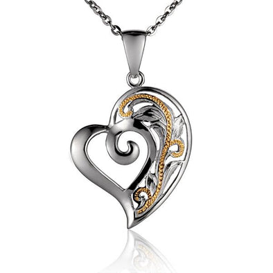 925 Silver Scroll Heart Pendant