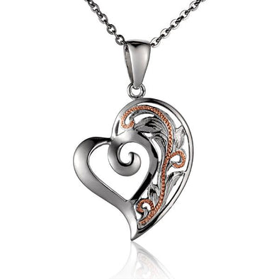 925 Silver Scroll Heart Pendant