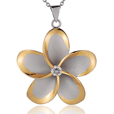 925 Silver Plumeria Pendant