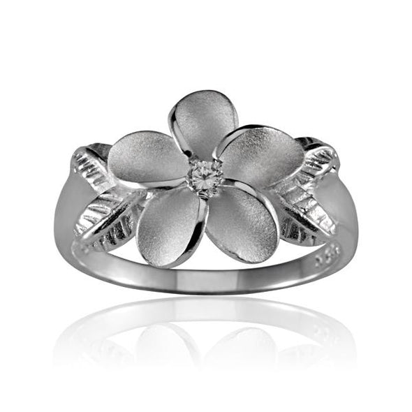 925 Silver Plumeria Hawaiian Ring